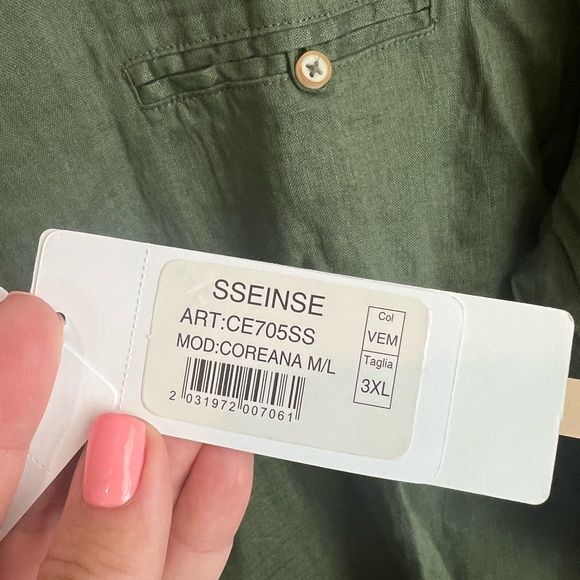 🫒 NWT Linen shirt 3 XL SSeinse - Picture 6 of 9